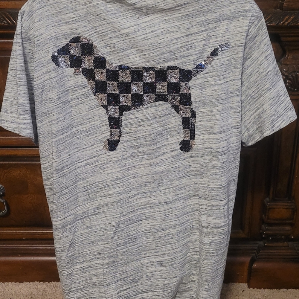 Vs pink htf bling checkered campus tee